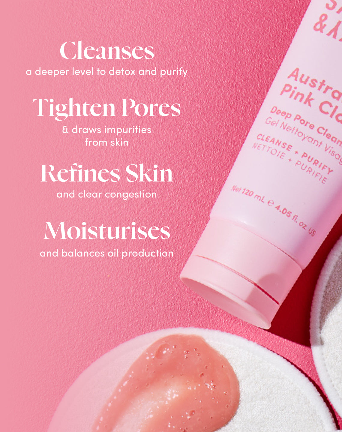 Australian Pink Clay Deep Pore Cleanser benefits and results