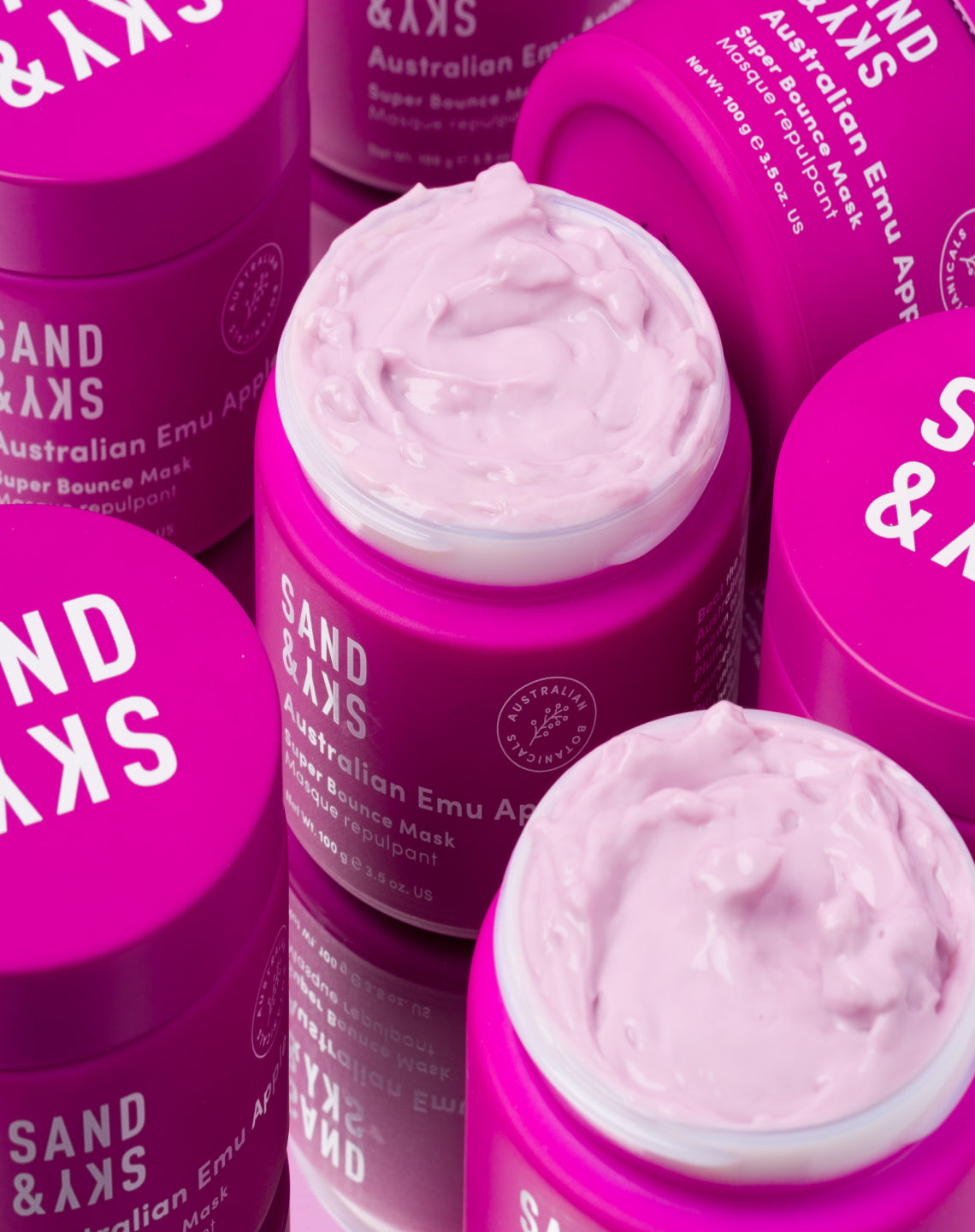 Verpackung der Australian Glow Berries Super Bounce Mask von SandSky – Hauptproduktansicht
