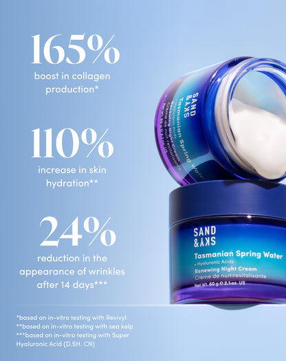 Vorteile und Ergebnisse der SandSky Tasmanian Spring Water Renewing Night Cream