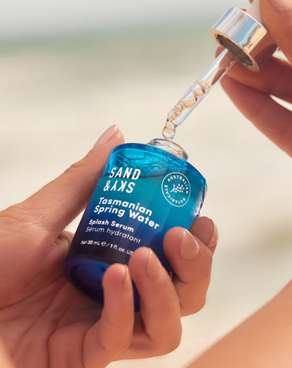 Tasmanian Spring Water Splash Serum packaging - hero container