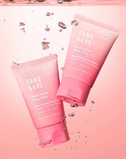 Verpackung der SandSky Australian Pink Clay Resurfacing Mask – Produktansicht