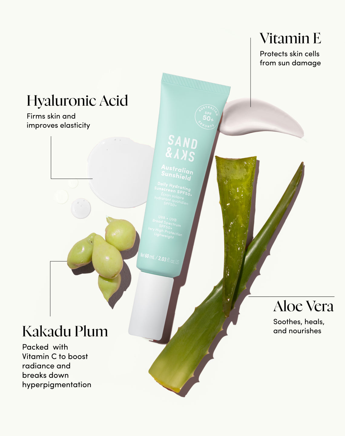 Australian Sunshield Daily Hydrating Sunscreen SPF50+ – Inhaltsstoffe und Formeldetails von SandSky