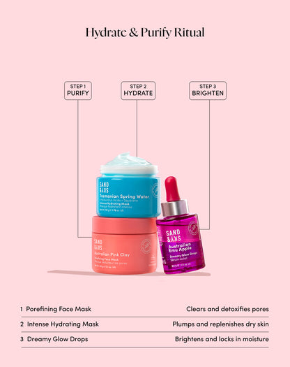 Lifestyle-Bild der Tasmanian Spring Water Intense Hydrating Mask – Produkt in der Anwendung