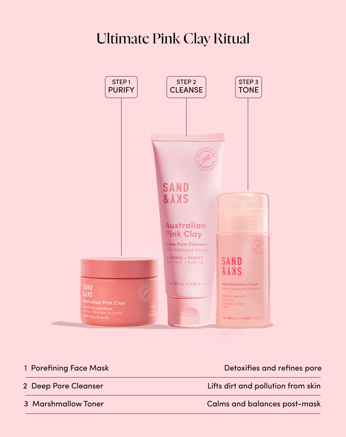 Porefining Face Mask lifestyle - woman applying pink clay mask