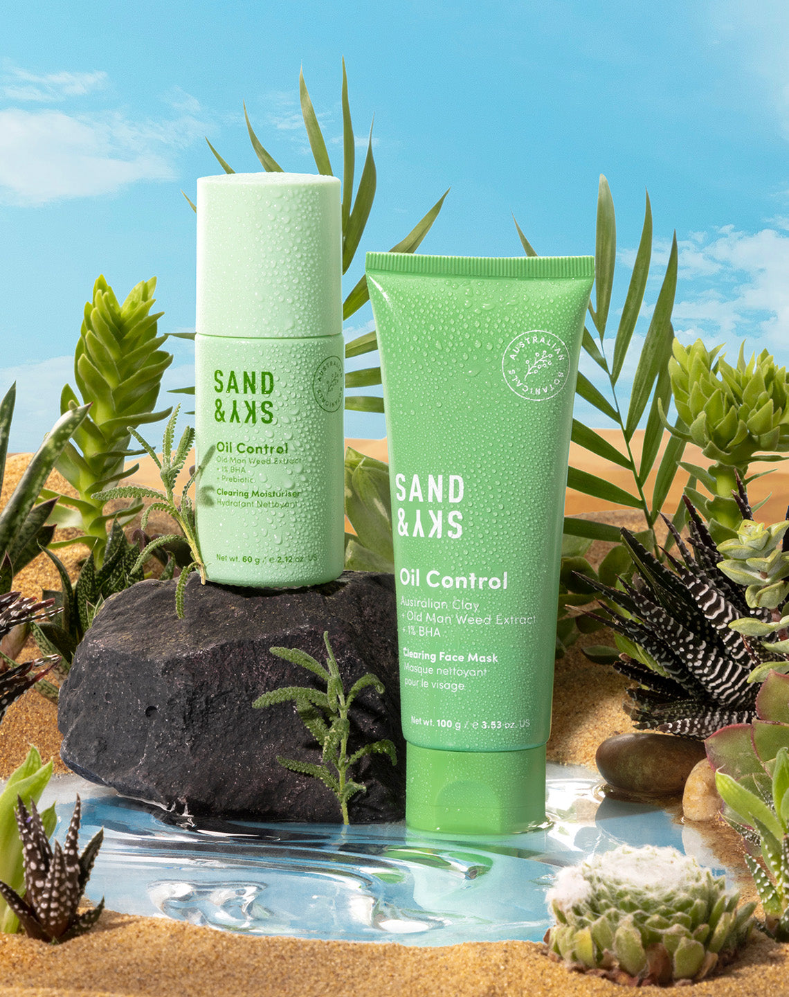 Verpackung des SandSky Oil Control Skin Balancing Kits – Produktset