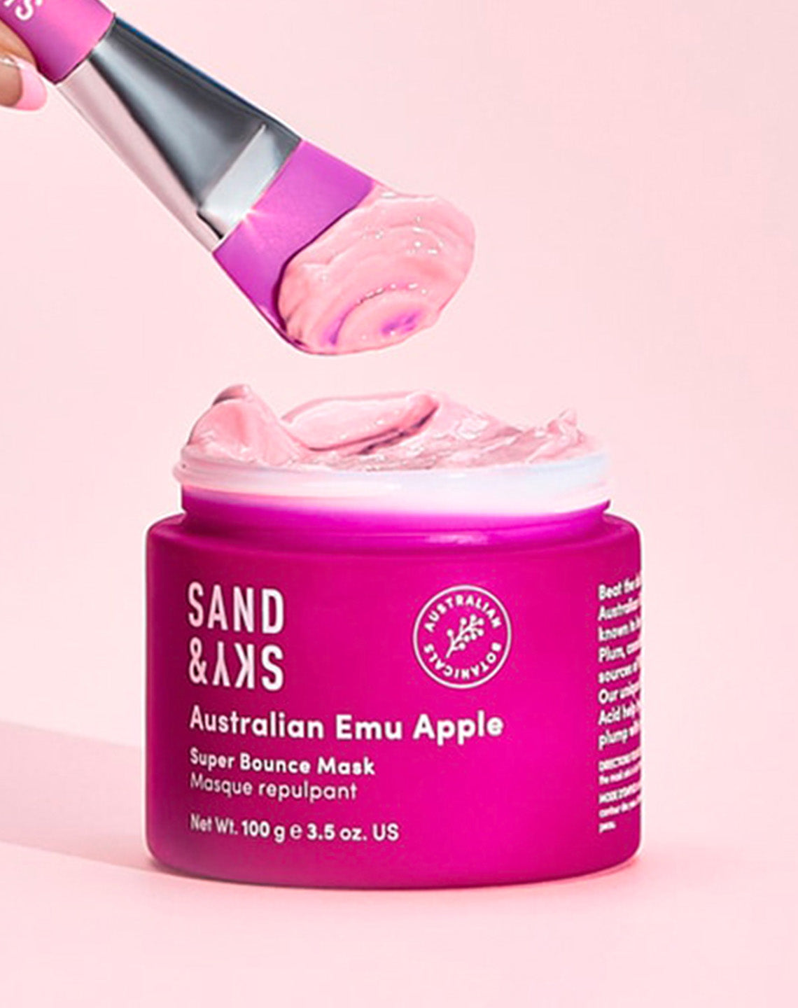 Australian Glow Berries Super Bounce Mask – Vorderansicht des Hero-Produkts von SandSky
